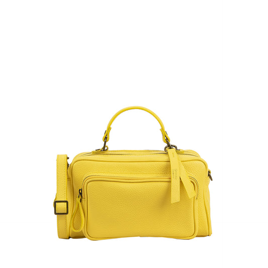yellow calf leather handbag