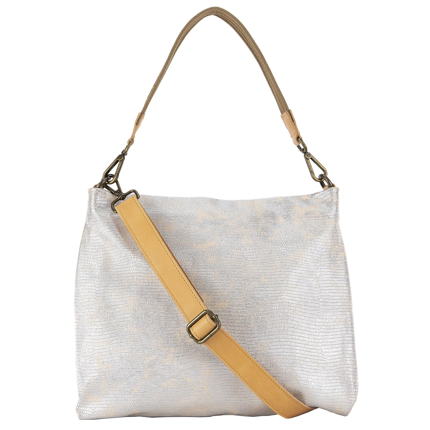 borsa in pelle argento