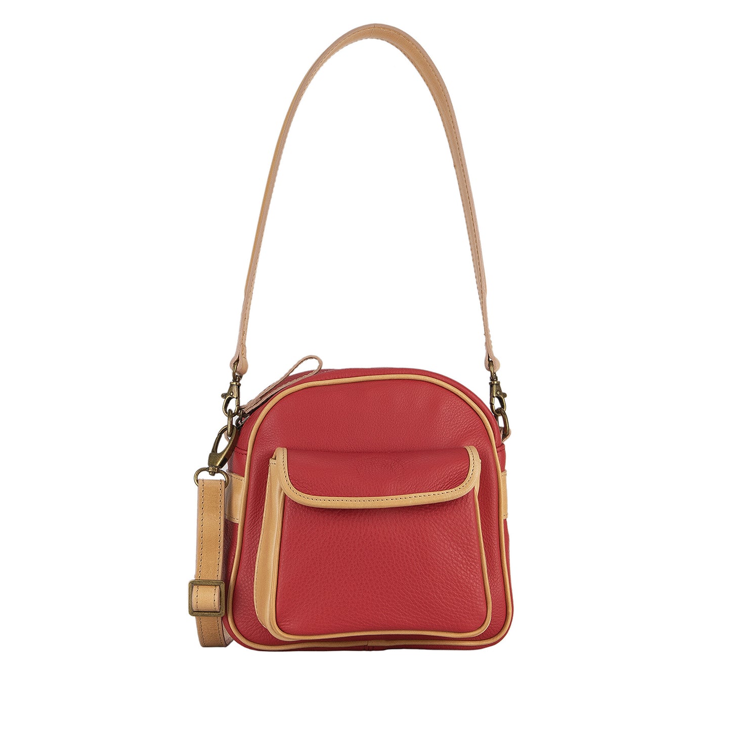 borsa a spalla in pelle rosso